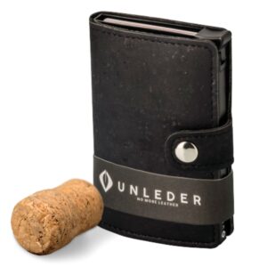 UNLEDER Portafoglio porta carte di credito sughero