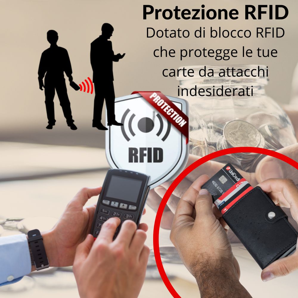 UNLEDER Portafoglio porta carte di credito in pelle di mela UNLEDER Portafoglio porta carte di credito in pelle di mela Blocco RFID
