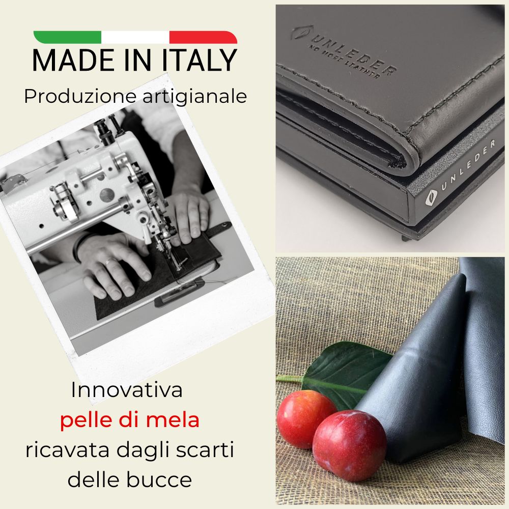 UNLEDER Portafoglio porta carte di credito in pelle di mela UNLEDER Portafoglio porta carte di credito in pelle di mela Made in Italy