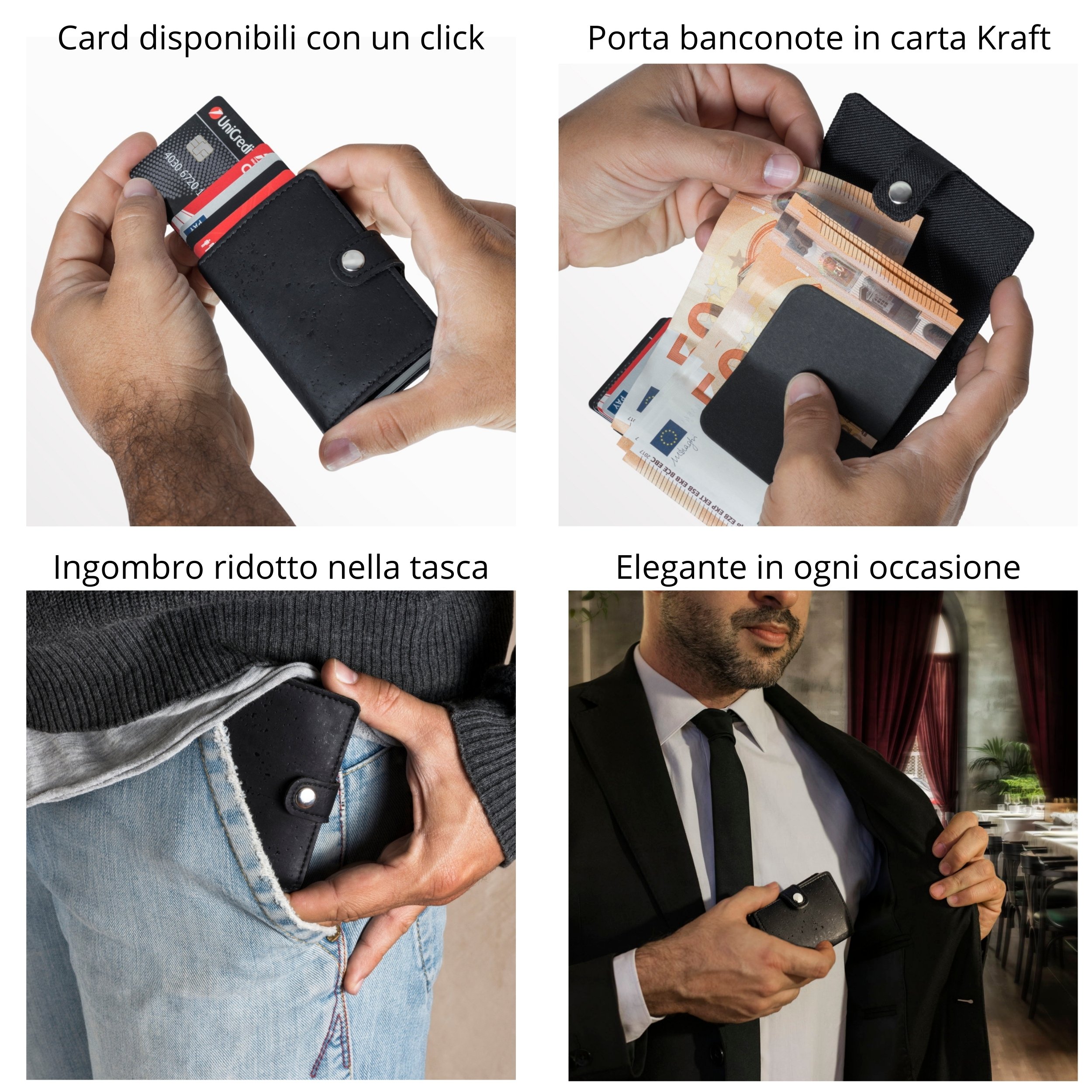 UNLEDER portafoglio porta carte di credito vegan UNLEDER portafoglio porta carte di credito vegan