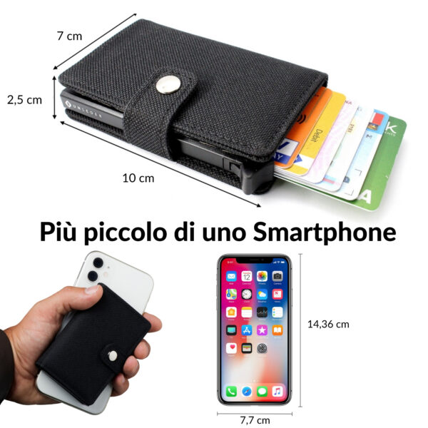 UNLEDER Kanabo Black portafoglio porta carte di credito in canapa