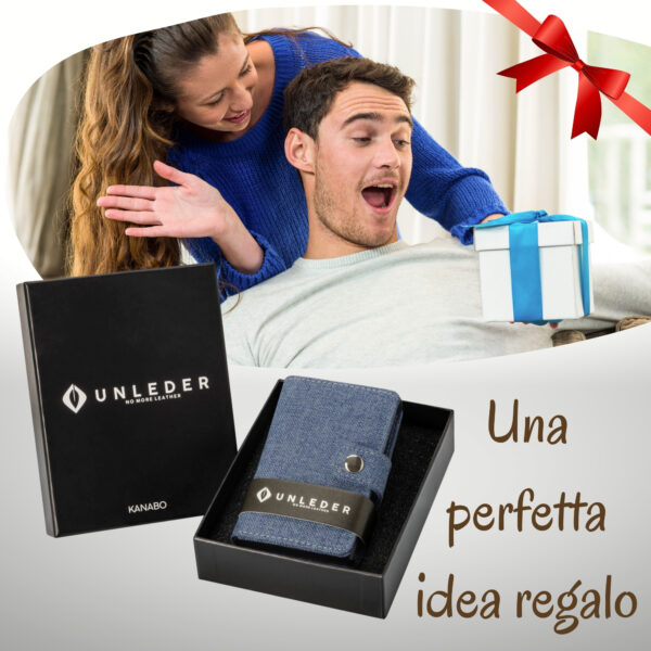 UNLEDER Kanabo Jeans portafoglio porta carte di credito in canapa